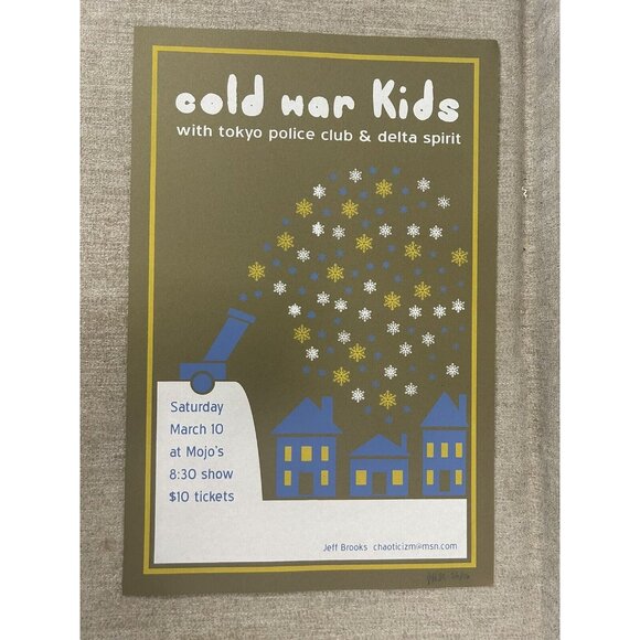 COLD WAR KIDS RARE Vintage SILKSCREEN GIG POSTER S/N ED OF ONLY 76 Made